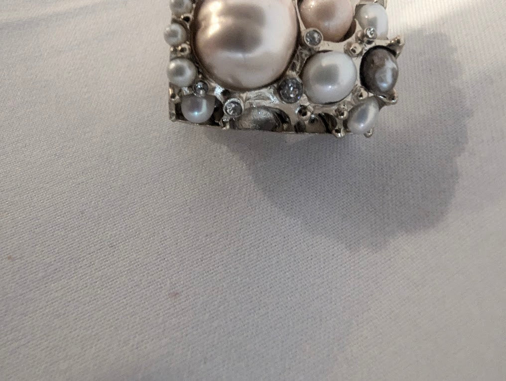 Chanel Pearl Embellished Logo Brooch