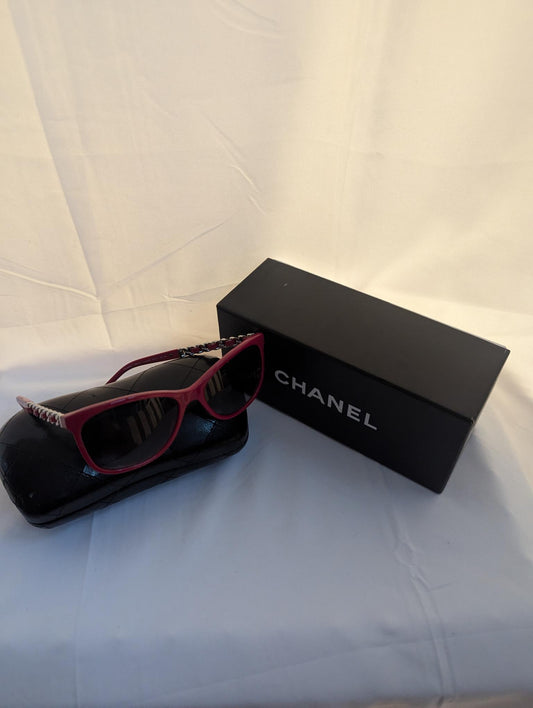 Chanel Red Sunglasses with Case