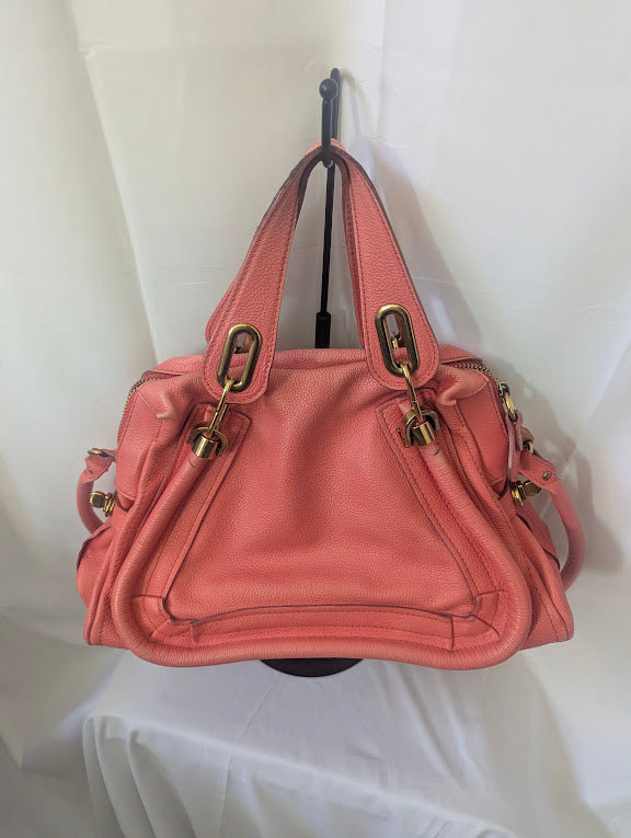 Chloe Pink Shoulder Bag with Gold Hardware
