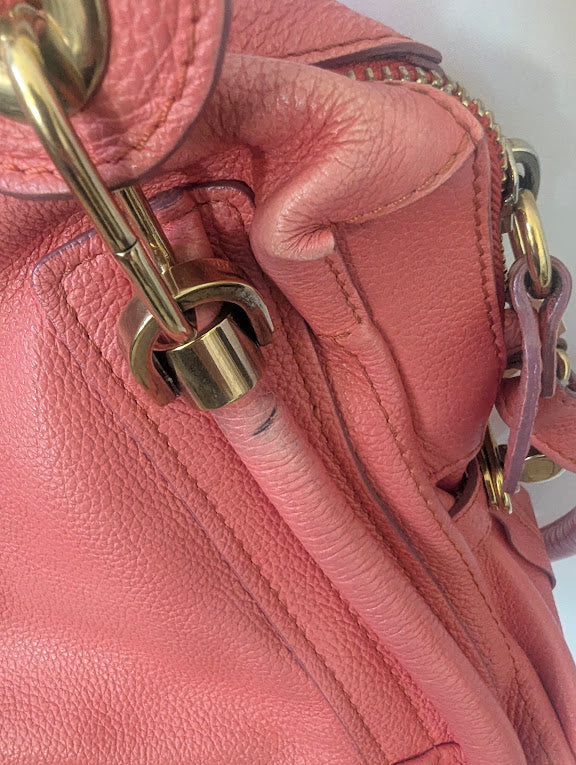 Chloe Pink Shoulder Bag with Gold Hardware