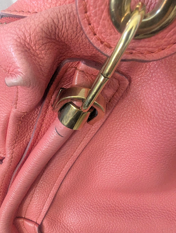 Chloe Pink Shoulder Bag with Gold Hardware