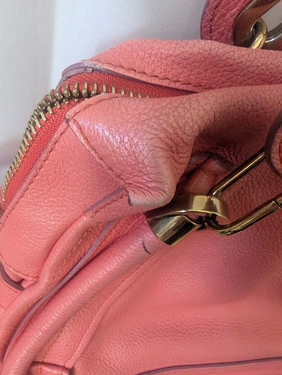 Chloe Pink Shoulder Bag with Gold Hardware