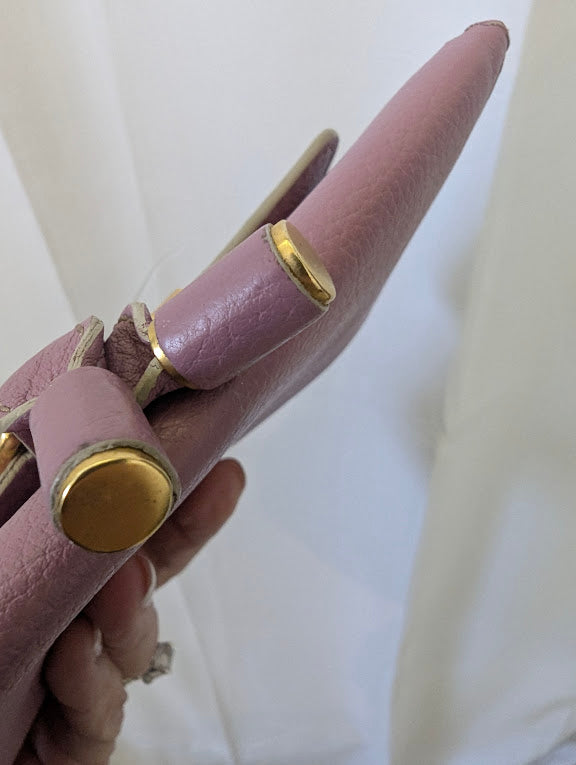 Chloe Mauve Wallet with Tie Metal Accent in Box
