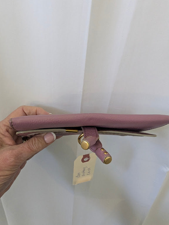 Chloe Mauve Wallet with Tie Metal Accent in Box