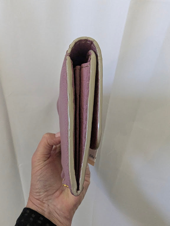 Chloe Mauve Wallet with Tie Metal Accent in Box