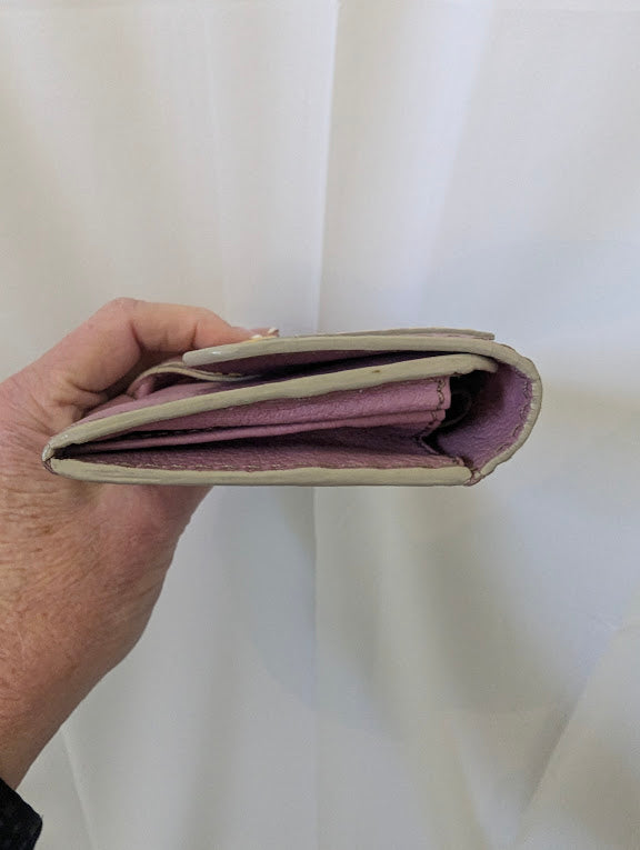 Chloe Mauve Wallet with Tie Metal Accent in Box