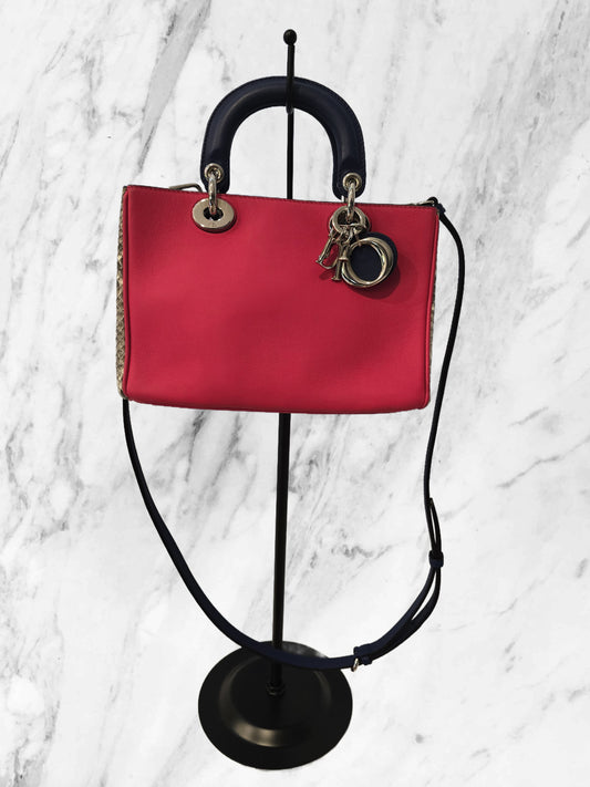 Dior Calfskin Python Diorissimo Fuchsia 2 -  Way Bag