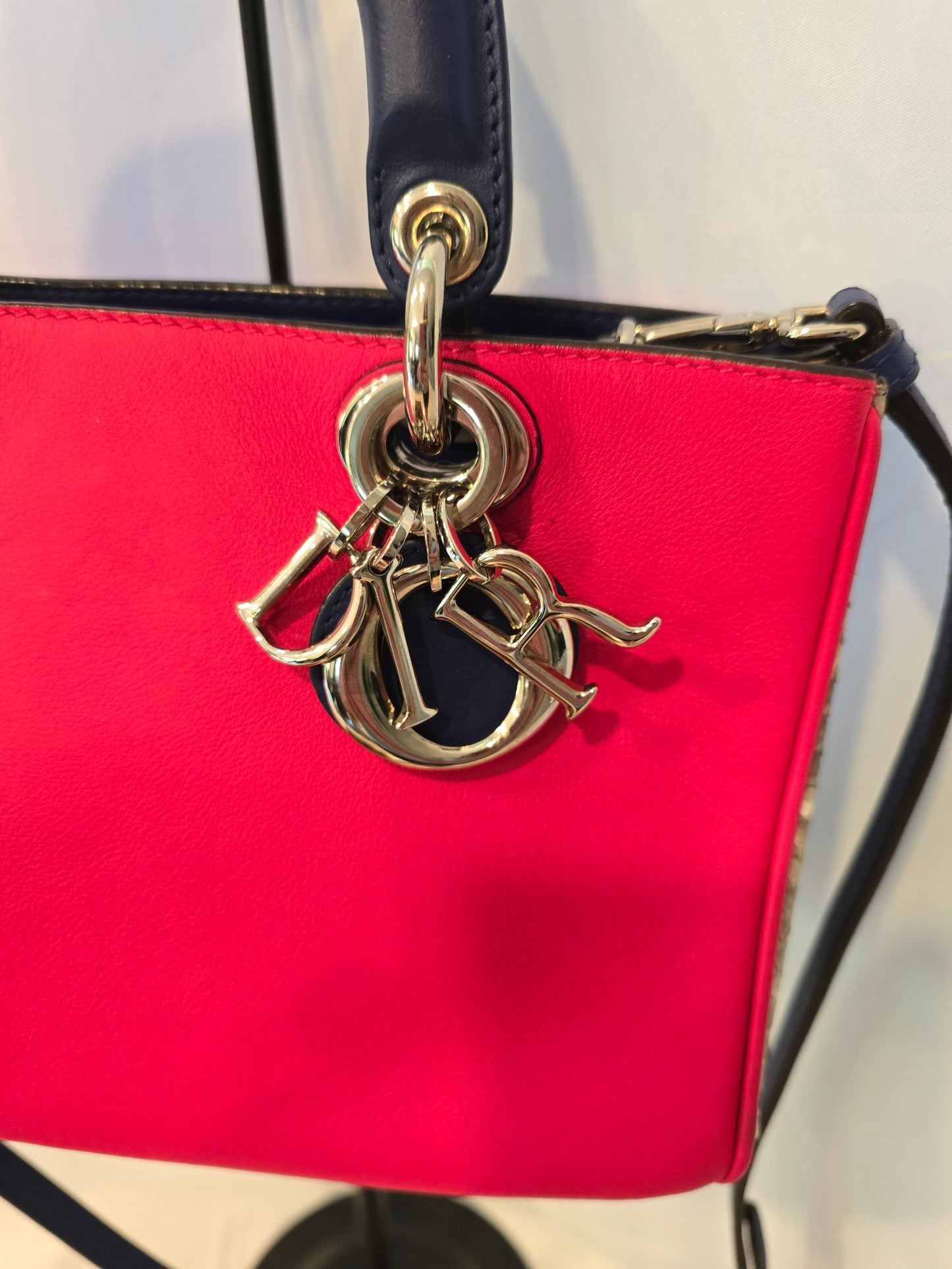 Dior Calfskin Python Diorissimo Fuchsia 2 -  Way Bag