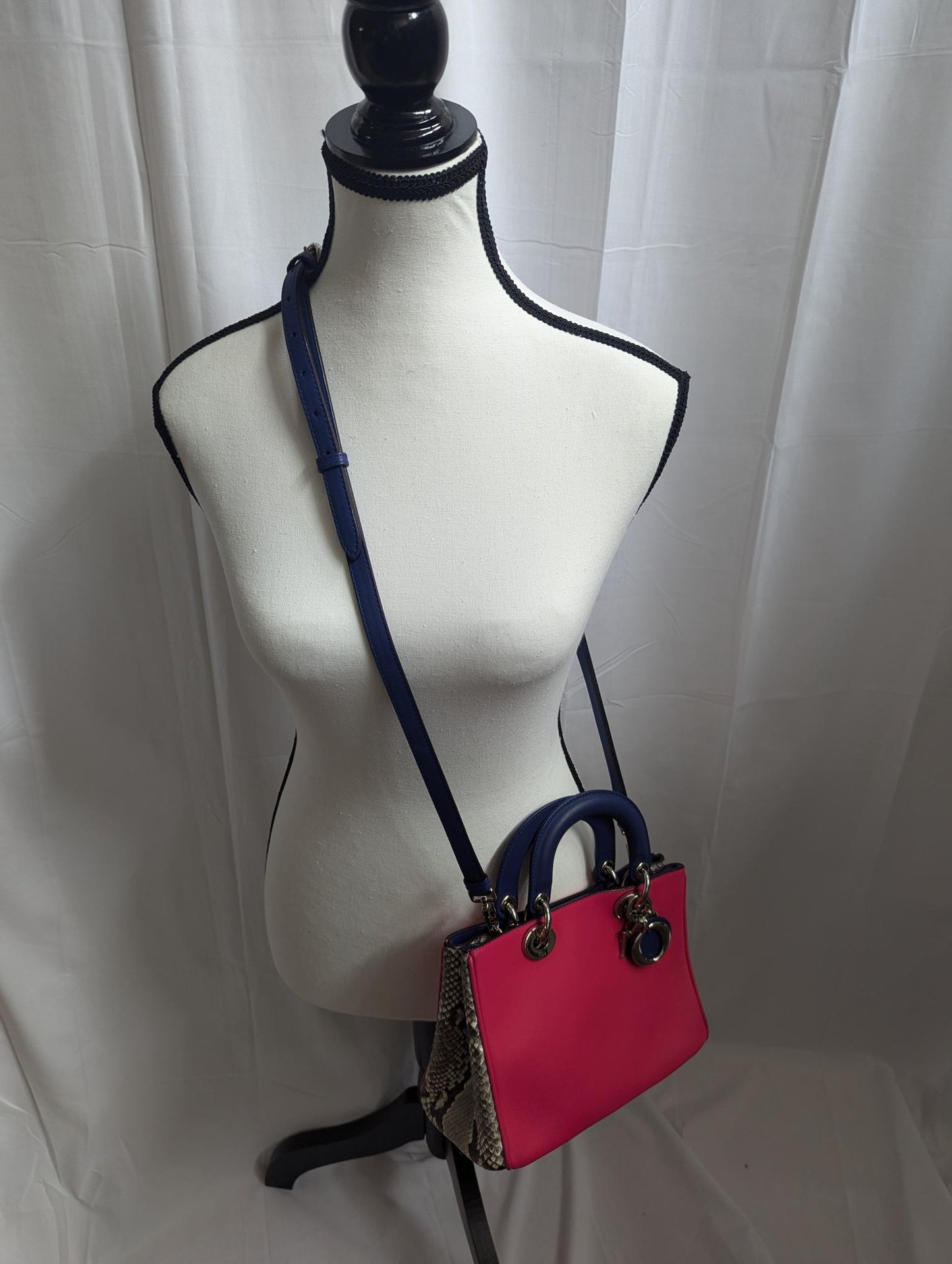 Dior Calfskin Python Diorissimo Fuchsia 2 -  Way Bag