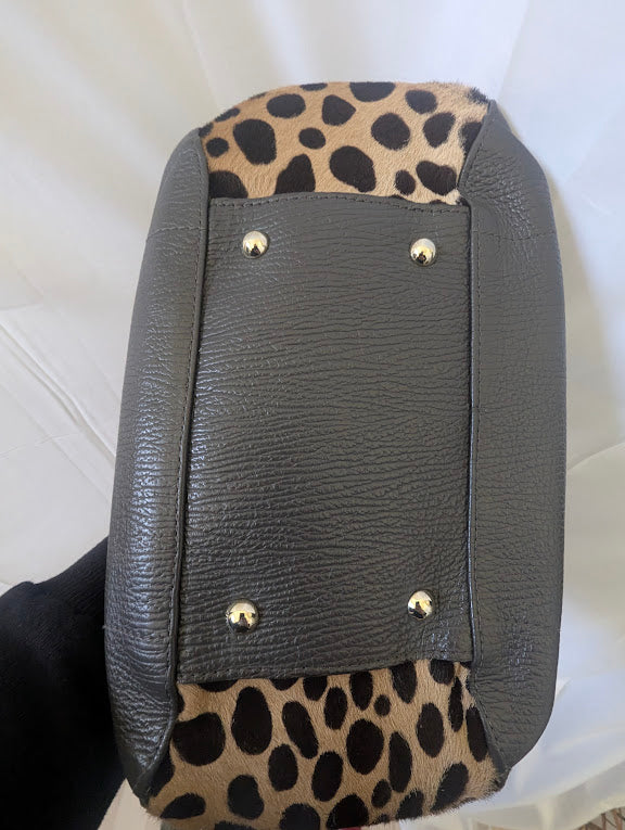 Furla Black with Leopard Handbag