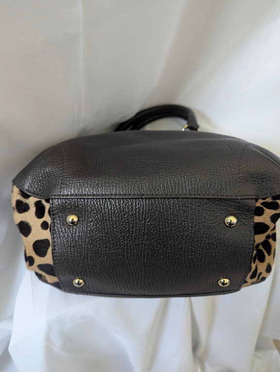 Furla Black with Leopard Handbag