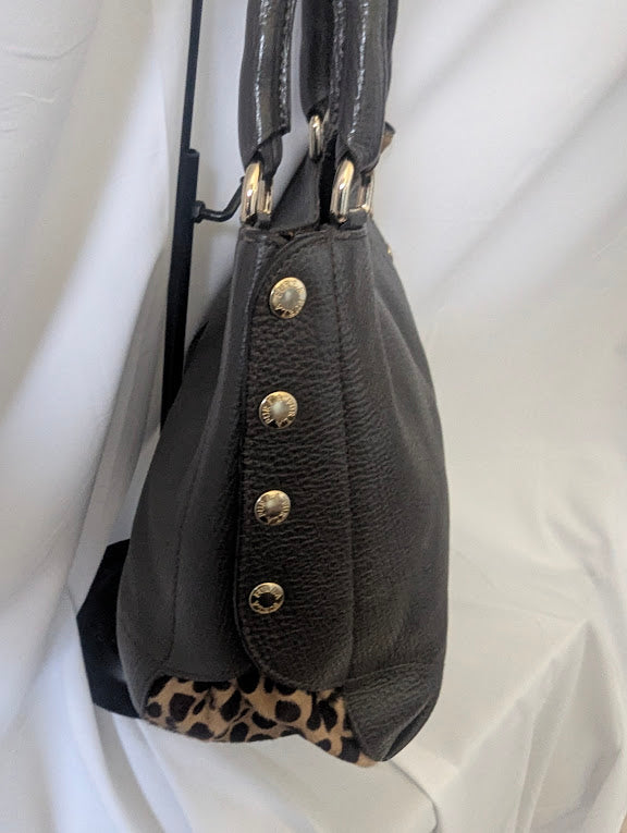 Furla Black with Leopard Handbag