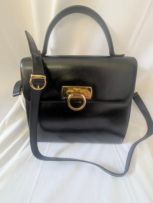 Ferragamo Black Two-Way Handbag / Crossbody