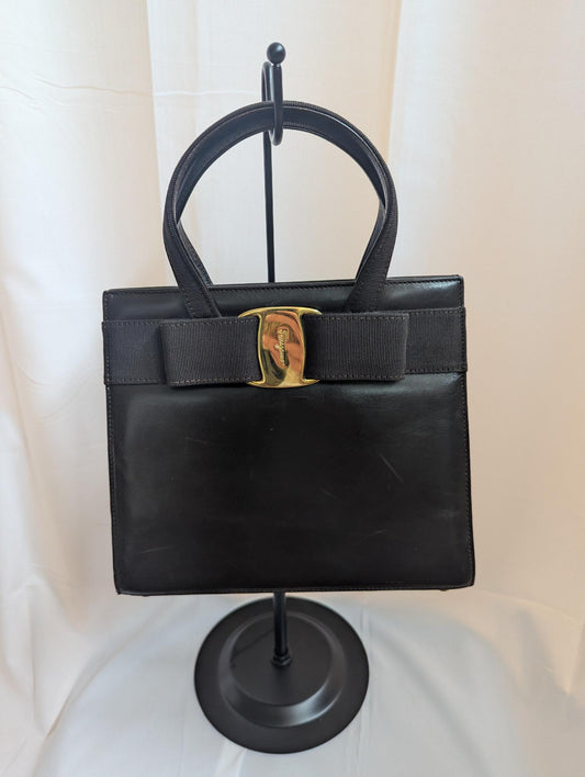 Ferragamo Brown Handbag with Removable Crossbody Strap