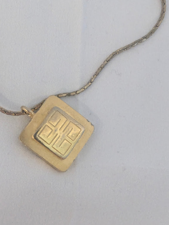 Givenchy Gold Square Necklace