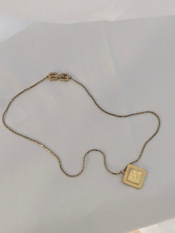 Givenchy Gold Square Necklace