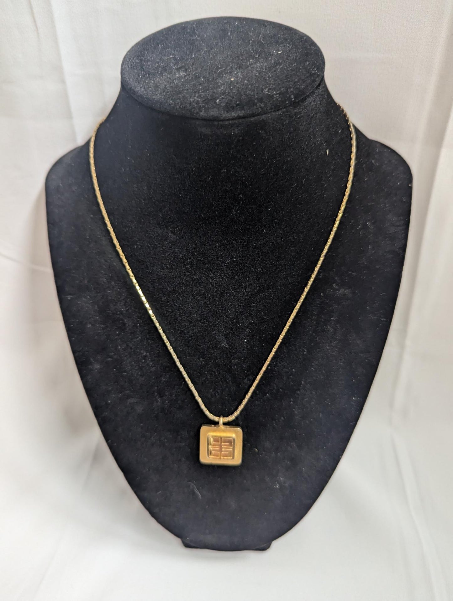 Givenchy Gold Square Necklace
