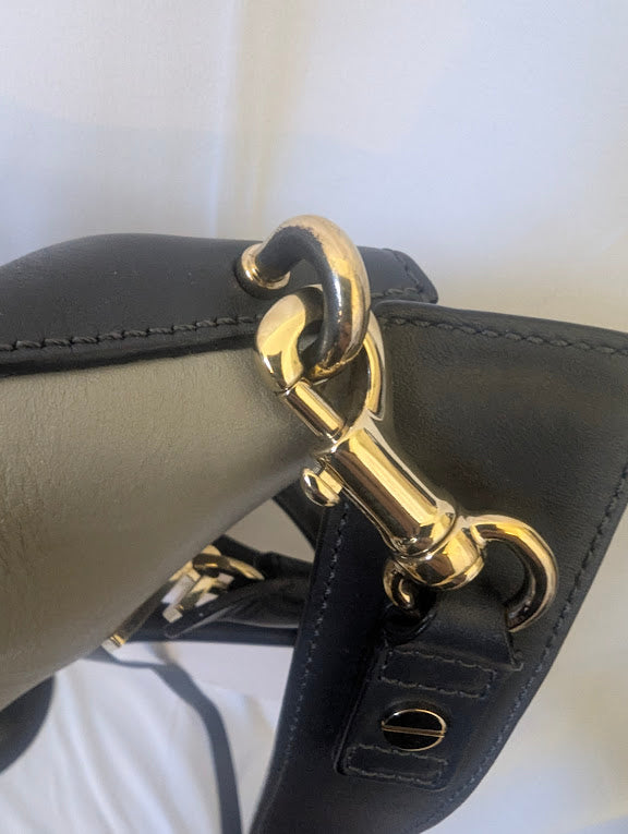 Chloé Beige/Black Leather Two - Way Handbag/Crossbody