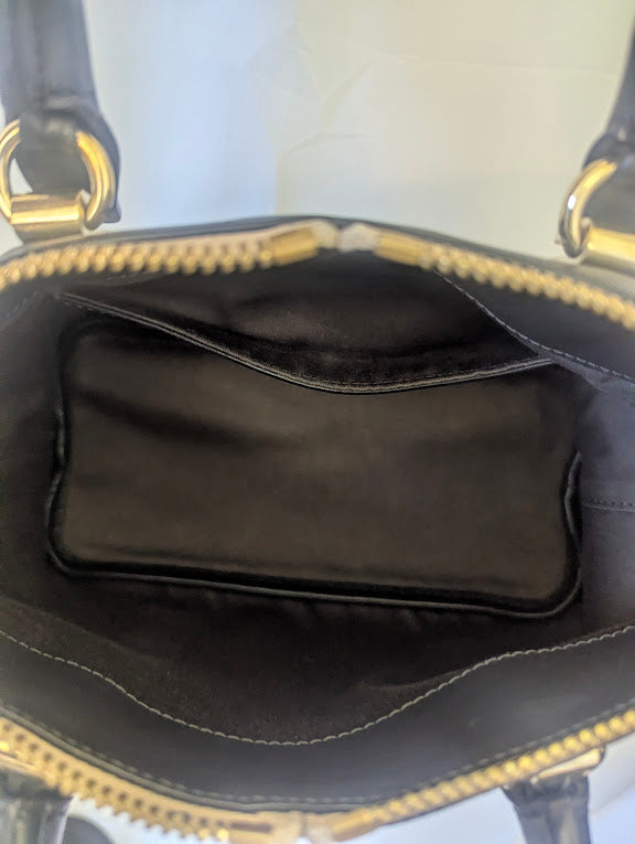 Chloé Beige/Black Leather Two - Way Handbag/Crossbody