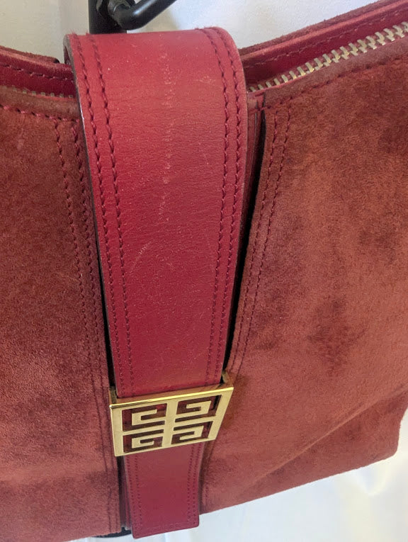 Givenchy Red Suede Shoulder or Handbag