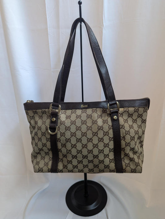Gucci Shoulder Bag with Brown Leather Trim