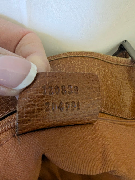Gucci GG Canvas with Tan Leather Straps and Trim Tote