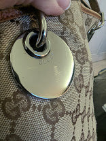 Gucci GG Canvas with Tan Leather Straps and Trim Tote