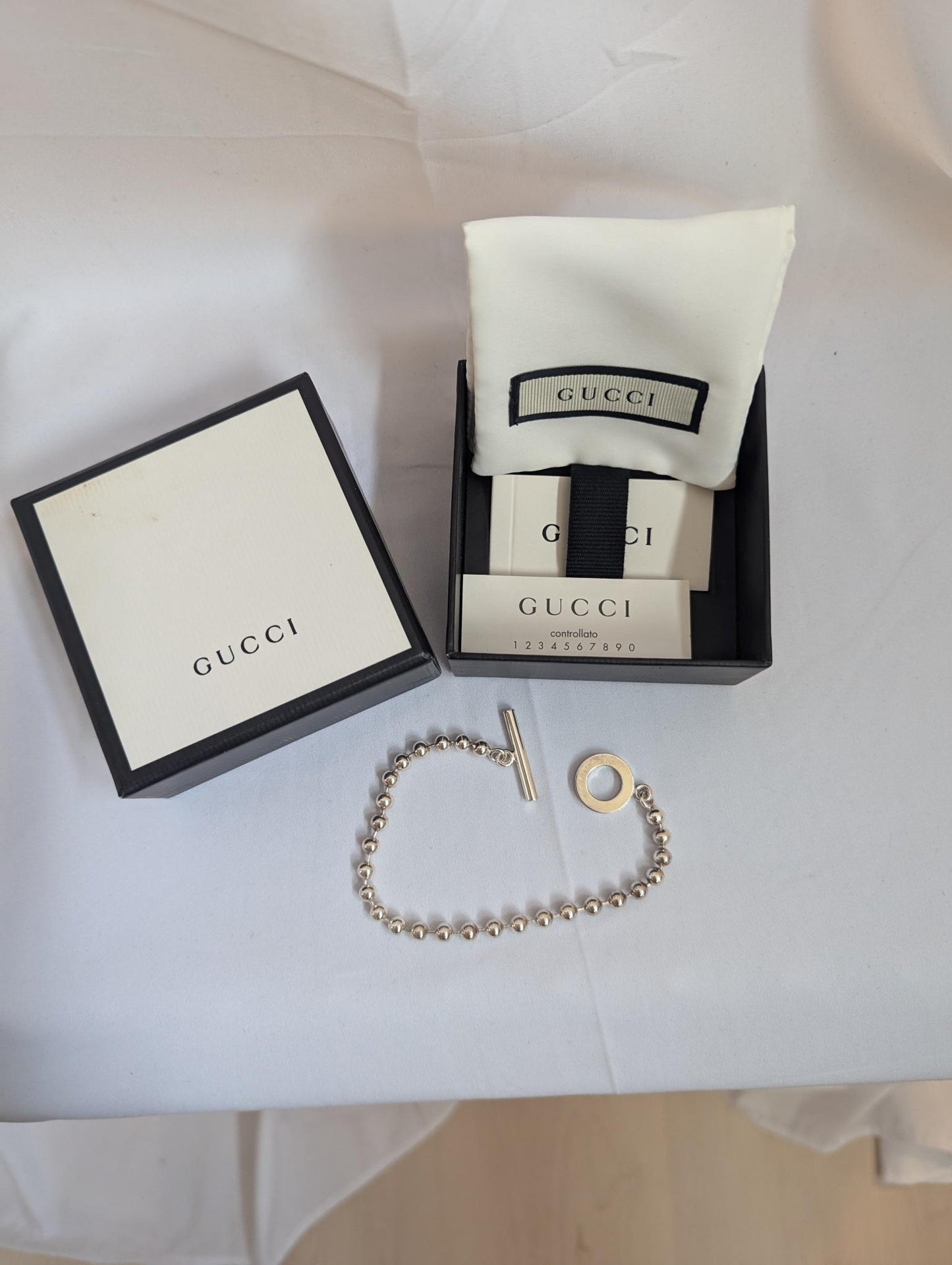 Gucci Silver Ball Bracelet