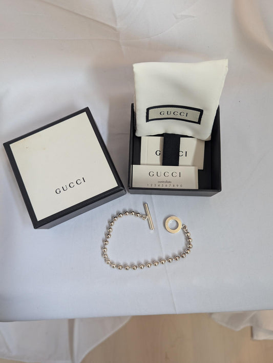 Gucci Silver Ball Bracelet