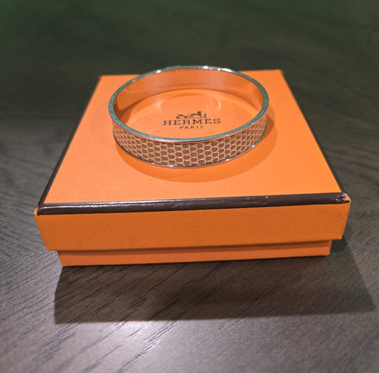 HERMES Lizard Bangle Bracelet with Box