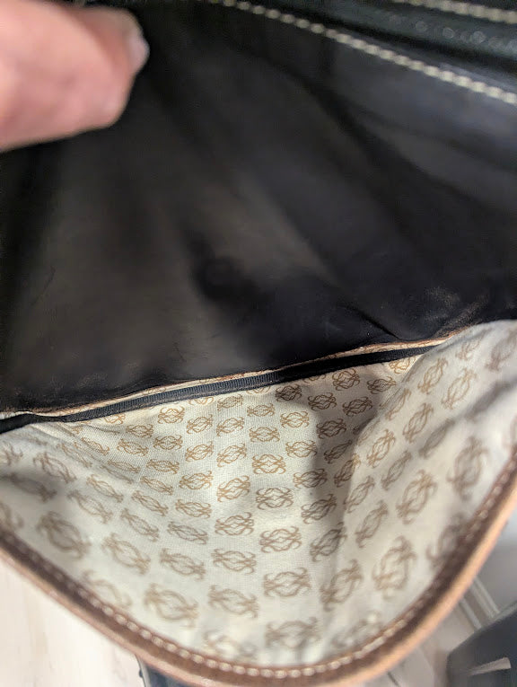 Loewe Vintage Anagram Black/Tan Shoulder Bag