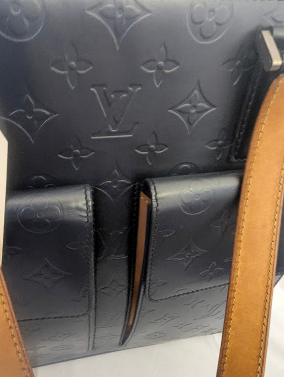 Louis Vuitton Black Mat Wilwood Bag 2 Front Pockets