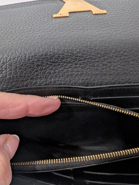 Louis Vuitton Capacine Black and Pink and Cream