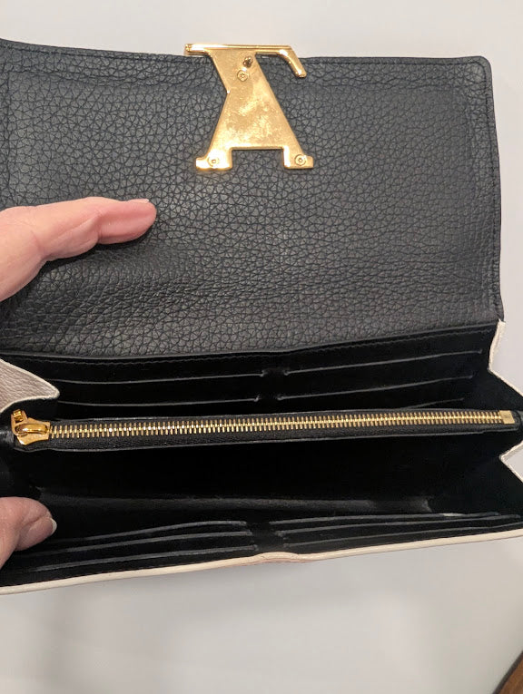 Louis Vuitton Capacine Black and Pink and Cream