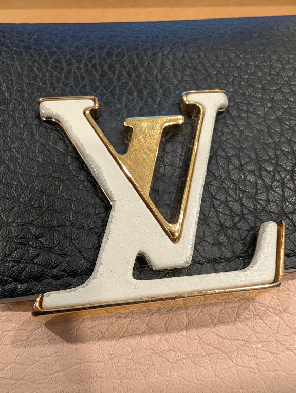 Louis Vuitton Capacine Black and Pink and Cream