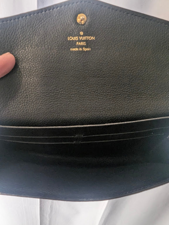Louis Vuitton Imprinted Empreinte Black Leather with Separate Card Holder Piece