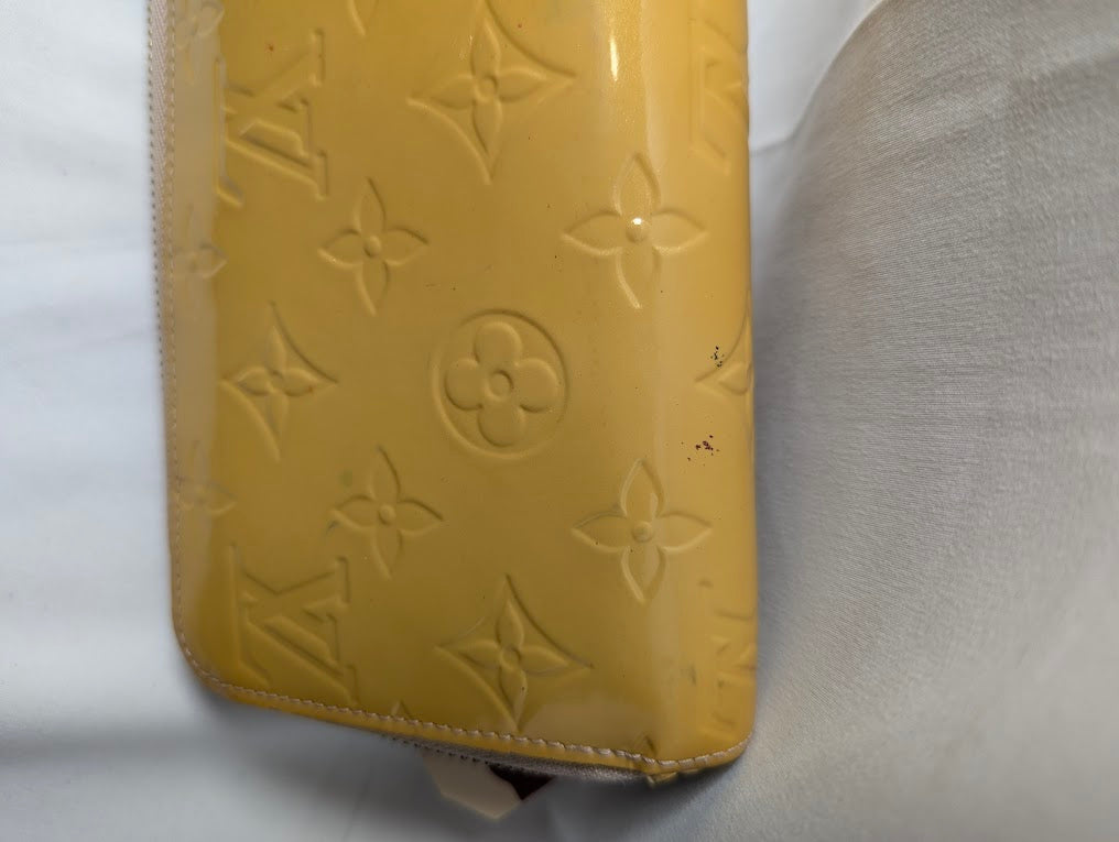 Louis Vuitton Yellow Vernis Zippy Wallet