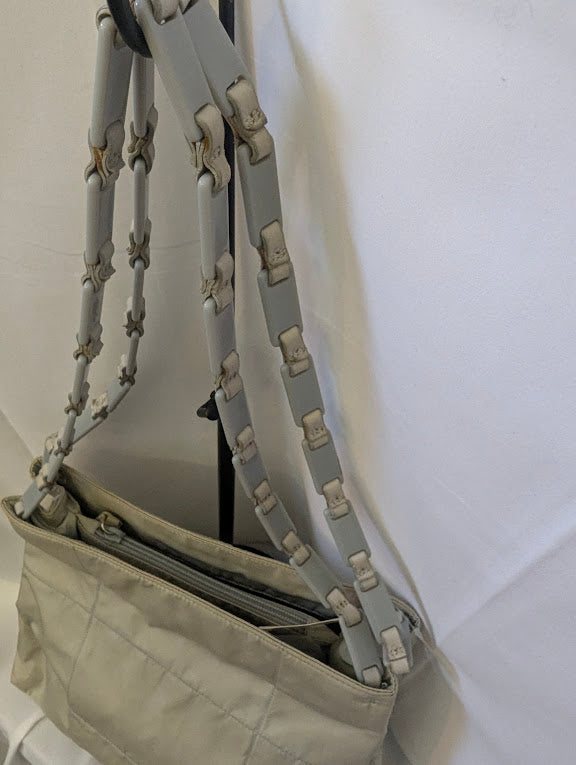 Prada 1999 Beige Nylon Shoulder Bag - Borsa In Tessuto - Color Cristallo