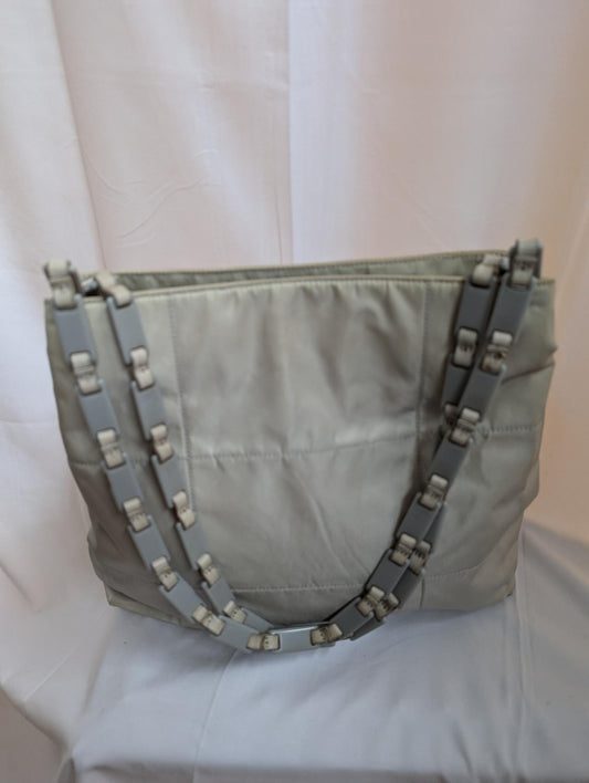 Prada 1999 Beige Nylon Shoulder Bag - Borsa In Tessuto - Color Cristallo