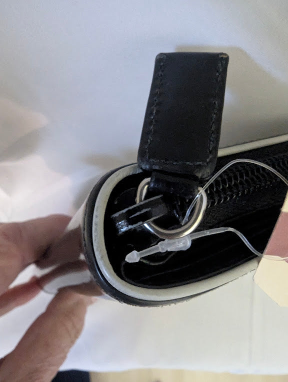 Prada Black with Cream Piping Wallet in Box