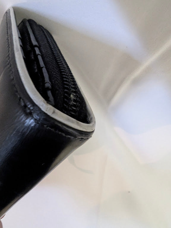 Prada Black with Cream Piping Wallet in Box