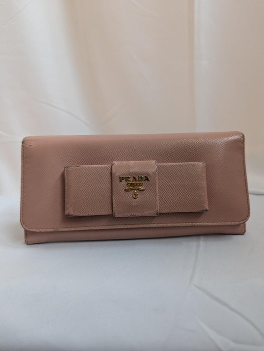 Prada Pink Wallet with Bow