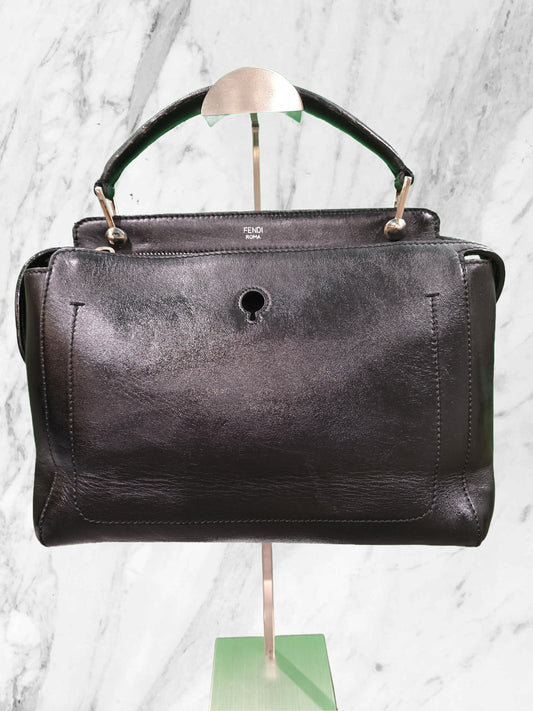 FENDI Vitello Baltico Dolce DotCom Shoulder Bag