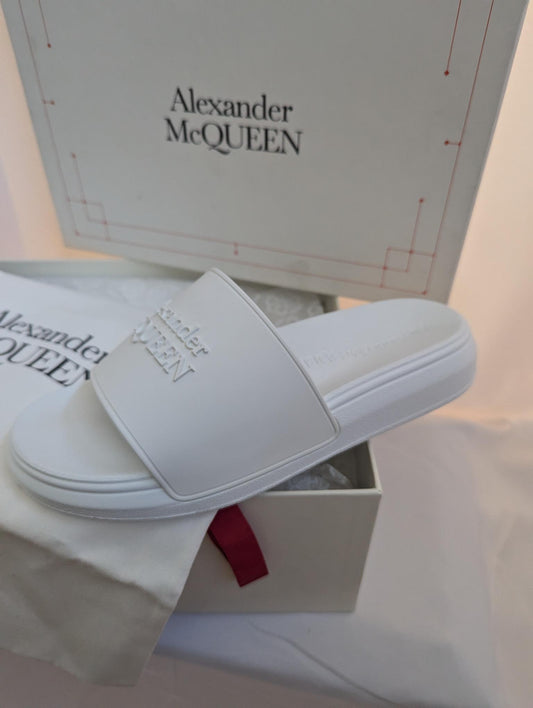 Alexander McQueen White Slides