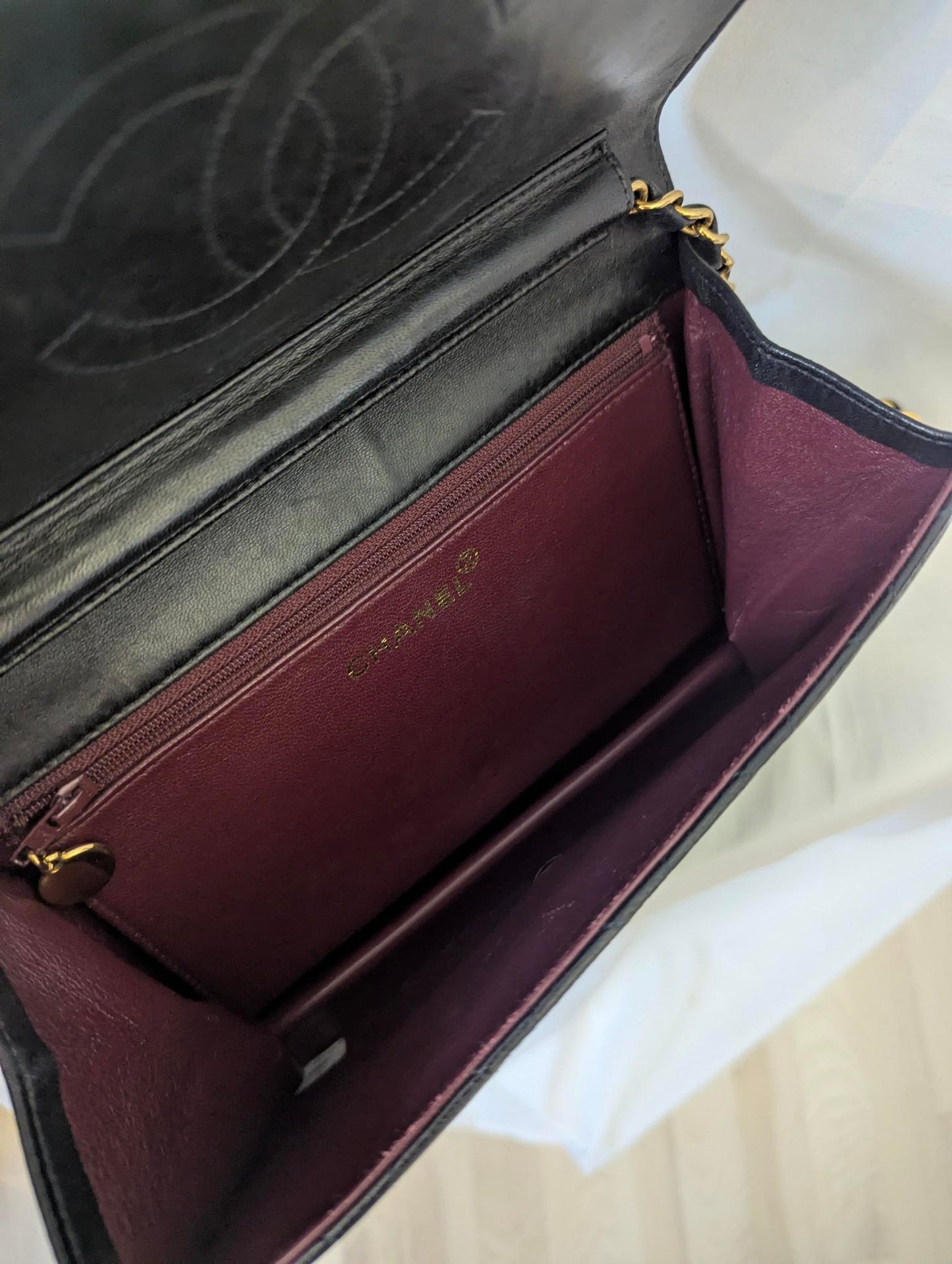 Chanel Vintage Small Classic Flap Black Shoulder Bag 24kt Gold Plated Series 4