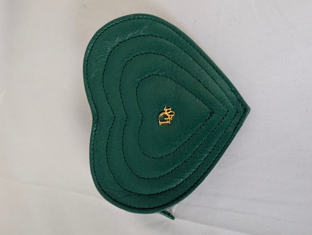 Christian Dior Green Heart Coin Case