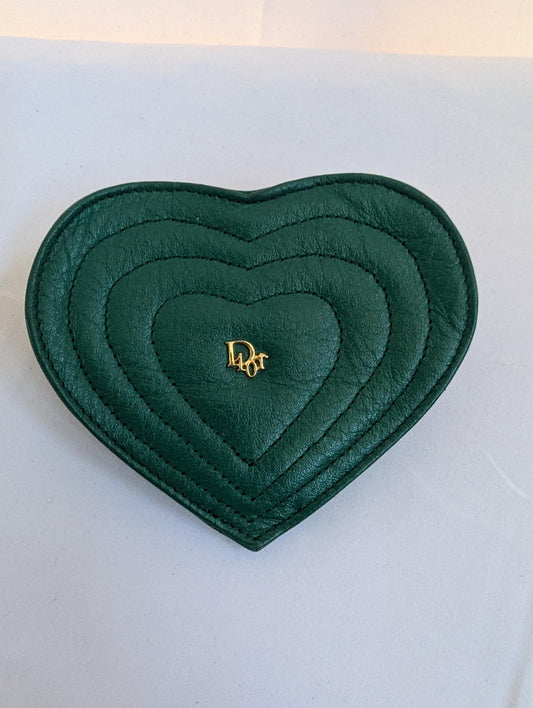 Dior Green Heart Coin Case