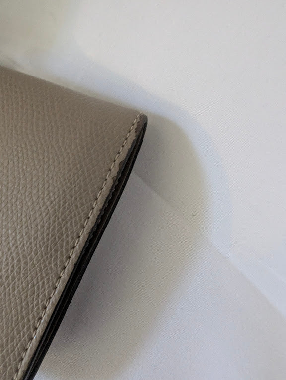Fendi Neutral Leather F Bifold Wallet