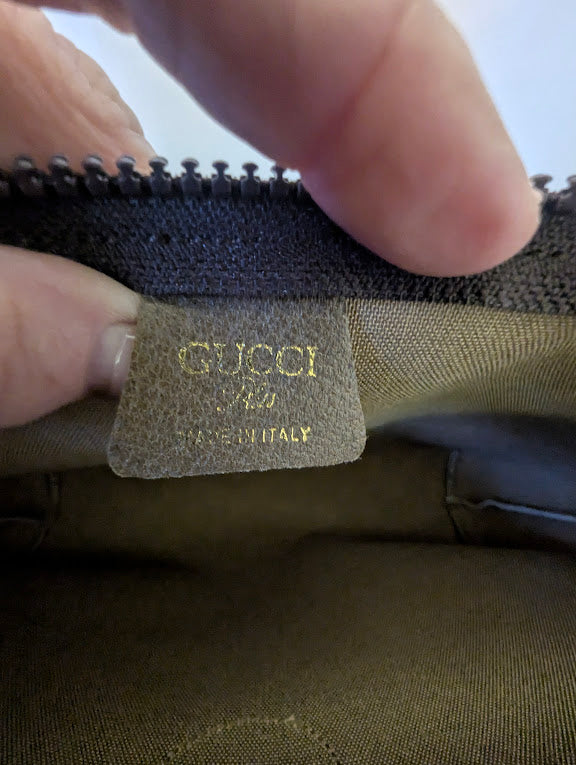 Gucci Plus 1970s Brown Vintage Pouch with Tag