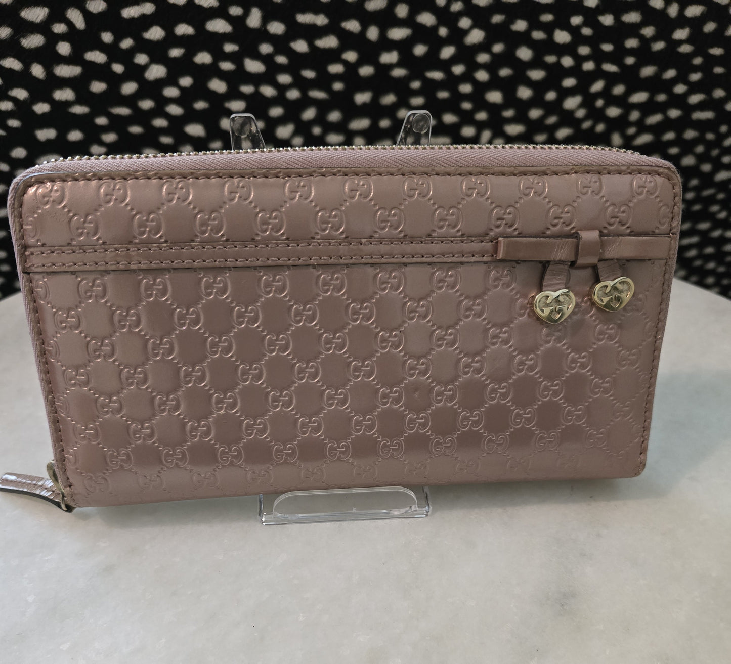 Gucci Light Pink Wallet with Charm Accents with Box